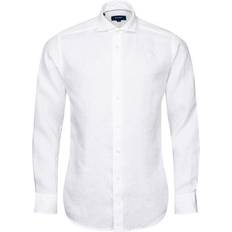 Eton Klær Eton Linen Shirt With Wide Spread Collar - White