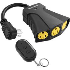 Dewenwils outdoor wireless remote control outlet kit, 3 outlets black
