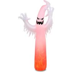Inflatable Decorations Costway 12-Foot Inflatable Ghost with Built-in LED Lights