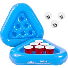 Drinking Games GoPong Pool Pong Rack Floating Beer Pong Set, Includes 2 Rafts and 3 Pong Balls, Blue