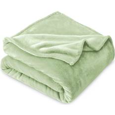 Bare Home Microplush Fleece Blankets Black, Green (228.6x)