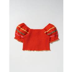 Røde Bluser & Tunikaer Stella McCartney Girl's Smocked Puff Sleeve Top - Red