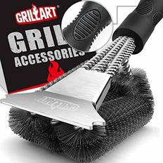 Branded grillart brush & scraper extra strong bbq cleaner safe wire brist