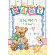 Diy dimensions baby blocks bear birth record gift counted cross stitch kit 73049