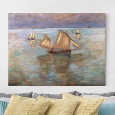 Holz Wanddekos Leinwanddruck Claude Monet Fischerboote Bei Wanddeko
