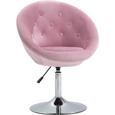 Pink swivel chair Homcom Swivel Accent Pink 37"
