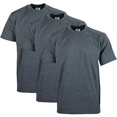 Pro Club Men's Heavyweight Short Sleeve Crew Neck T-shirt 3-pack - Charcoal