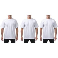 Pro Club Men's Heavyweight Short Sleeve Crew Neck T-shirt 3-pack - White