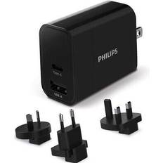 Philips Batterien & Akkus Philips Reiseladegerät Schnellladegerät DLP2621T/04-3 Ausgänge USB A/USB C Schwarz