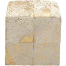 Stools Willow Row Harper & Real Animal Hide Cube Seating Stool