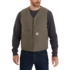 Carhartt Outerwear Carhartt Relaxed Fit Washed Duck Sherpa-Lined Vest - Driftwood