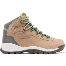 Beige - Women Hiking Shoes Columbia Newton Ridge Plus WP Amped W - Oxford Tan/Dusty Green
