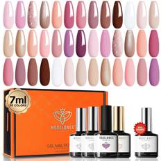 Modelones Gel Nail Polish Kit A0 Nude Me in Pink 24-pack