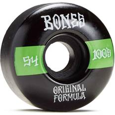 Svarte Hjul Bones Wheels Unisex's 100's #14 V4 Wide Skateboard Wheels, Black, 54 mm