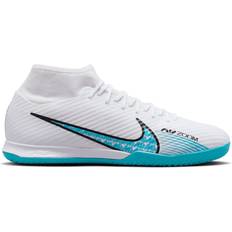 Indoor (IN) - Nike Mercurial Soccer Shoes Nike Zoom Mercurial Superfly 9 Academy IC - White/Pink Blast/Baltic Blue