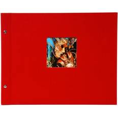 Goldbuch Photo Album Trend, Bella Vista, 39 x 31 cm, 40 Black Pages with Glassine Dividers, Extensible, Linen, red, 28984