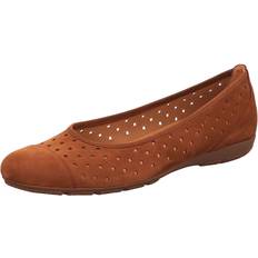 Gabor Low Shoes Gabor RUFFLE Ladies Leather Ballet Flats Gold:
