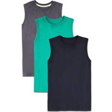 Tank Tops Fruit of the Loom Boy's Tag-Free Cotton Tees - Charcoal Heather/Kelly/Black