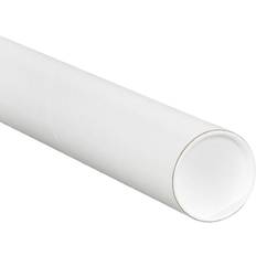 Mailing Tubes With Caps, 4" Dia. x 36"L, 0.07" Thick, White, 15/Pack
