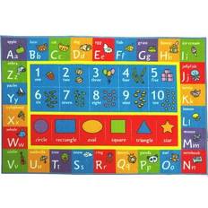 Kc cubs area rug alphabet numbers shapes educational learning 8'x10' multi-color