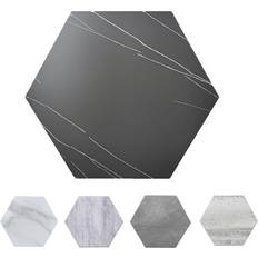 Floor Mosaic Tiles AVANT DECOR Bex Hexagon 6 6.9 in. Noir 2.3mm Stone Peel and Stick Backsplash Tile 6.5 sq.ft./30-Pack