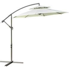 Garden & Outdoor Environment OutSunny 9' 2-Tier Cantilever Umbrella with Crank Handle, Cross