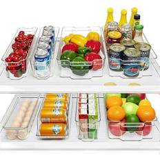 Seseno Set Of 2 Stackable Plastic Food Storage Organizer Bins