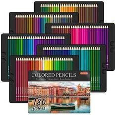 174 Colors Professional Colored Pencils, Shuttle Art Soft Core Coloring Pencils Set with 1 Coloring Book,1 Sketch Pad, 4 Sharpener, 2 Pencil