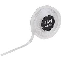 Jam Paper Double Faced Satin Ribbon 3/8 In x 25 Yds 1/Pack White
