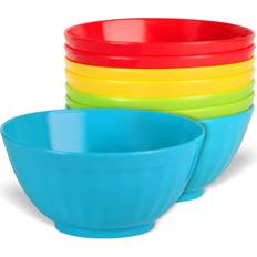 Plaskidy Plastic Bowls Set of 12 Kids Bowls 24 Oz Microwave