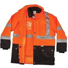 L Hearing Protections Ergodyne Men's Orange Polyester Reflective Thermal Jacket