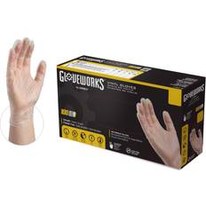 Work Gloves Ammex GlovePlus Clear Vinyl Industrial Powder-Free Mil Disposable Gloves 100-Count