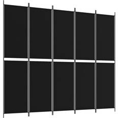 vidaXL 5-Panel Black Romavdeler 249.9x220cm
