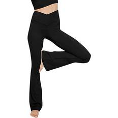Topyogas Women's Casual Bootleg Yoga Pants - Black