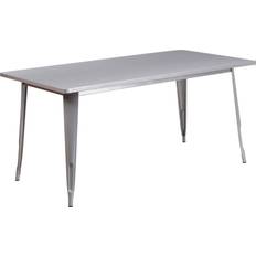 Rectangle Dining Tables Flash Furniture 1266530 Silver/Chrome Dining Table 31.5x63"