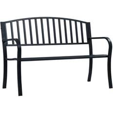 vidaXL Patio Steel Black/Gray Garden Bench