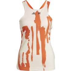 Damen - Orange Oberteile adidas Thebe Magugu Tennis New York Y Back Tank Top - Ecru Tint/Impact Orange