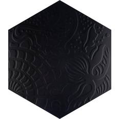Black Floor Tiles Merola Tile Gaudi Grand Hex Black Porcelain Floor and Wall Tile - Black
