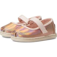 Toms Kids Tiny Pink Rose Gold Metallic Mary Jane Slip-On Shoes