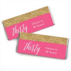 Chic 30th Birthday Candy Bar Wrappers Party Favors Set of 24