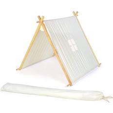 Trademark Innovations 3.3' Canvas A-Frame Teepee With Carry Case Customizable Canvas Fabric White