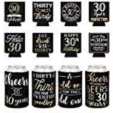 Sparkle and Bash 30th Birthday Beer Can Cooler Sleeves Cheers to 30 Years Variety 12 Pack