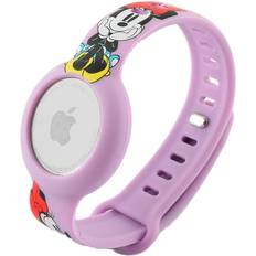 iJoy Disney Minnie Mouse Apple AirTag Wristband Silicone Airtag Bracelet for Kids Purple