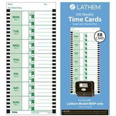 Lathem Time Pack of 100, 3-3/4" Wide, Weekly Time Cards - Use