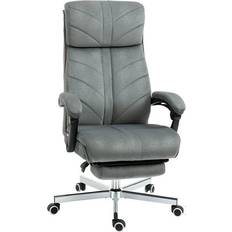 Footrest Office Chairs Vinsetto Microfiber Gray 45.8"