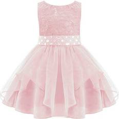 Babies Christening Wear Children's Clothing MSemis Baby Girl's Christening Baptism Party Formal Dress - Pink
