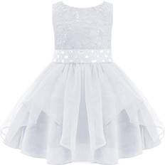 Girls Christening Wear Children's Clothing MSemis Baby Girl's Christening Baptism Party Formal Dress - A White