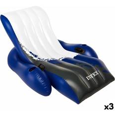 Recliner Intex Oppustelig Lænestol til Pool Floating Recliner Blå Hvid 180,3 x 66 x 134,6 cm 3 enheder