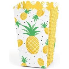 Tropical pineapple summer party favor popcorn treat boxes set of 12
