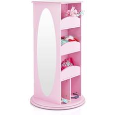 Clothes Racks Guidecraft Rotating Dress-Up Storage - Pink: Armoire with 2 Mirrors, Cubbies & Hooks, Princess Costume